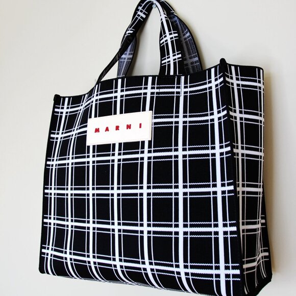 BNWT AW23 MARNI BLACK CHECK BAG - Picture 6 of 9